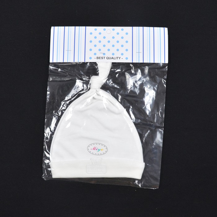 TERMURRAAHH  MIYO Topi Tali Bayi/Baby Putih Newborn (0-3M) .