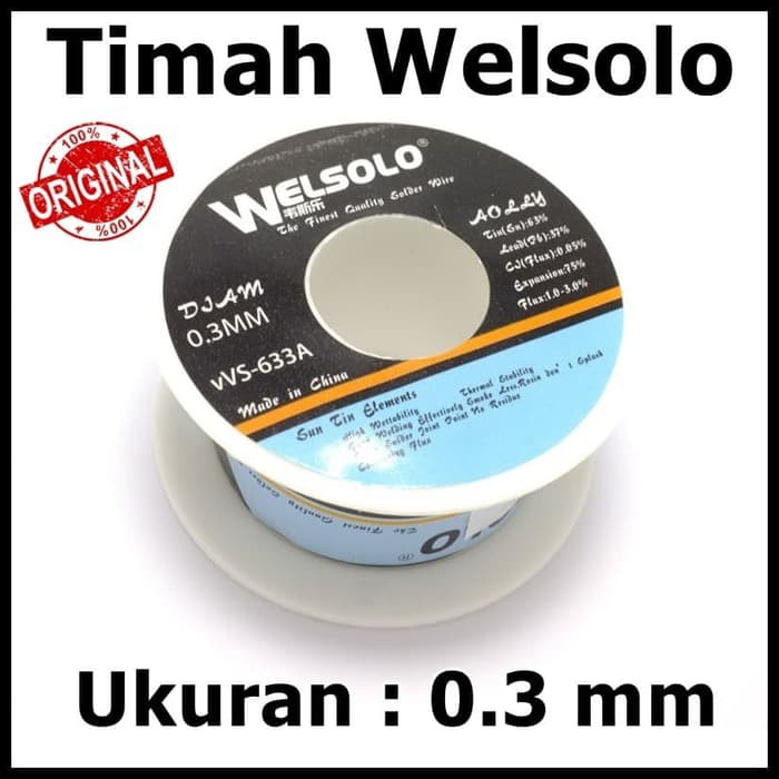 Original Timah Gulung Welsolo Djam 0.3 mm Tin solder 0.3mm