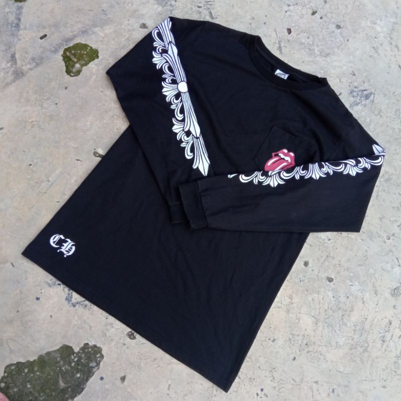 Kaos Second branded Original Chrome Hearts Rolling Stone shirt