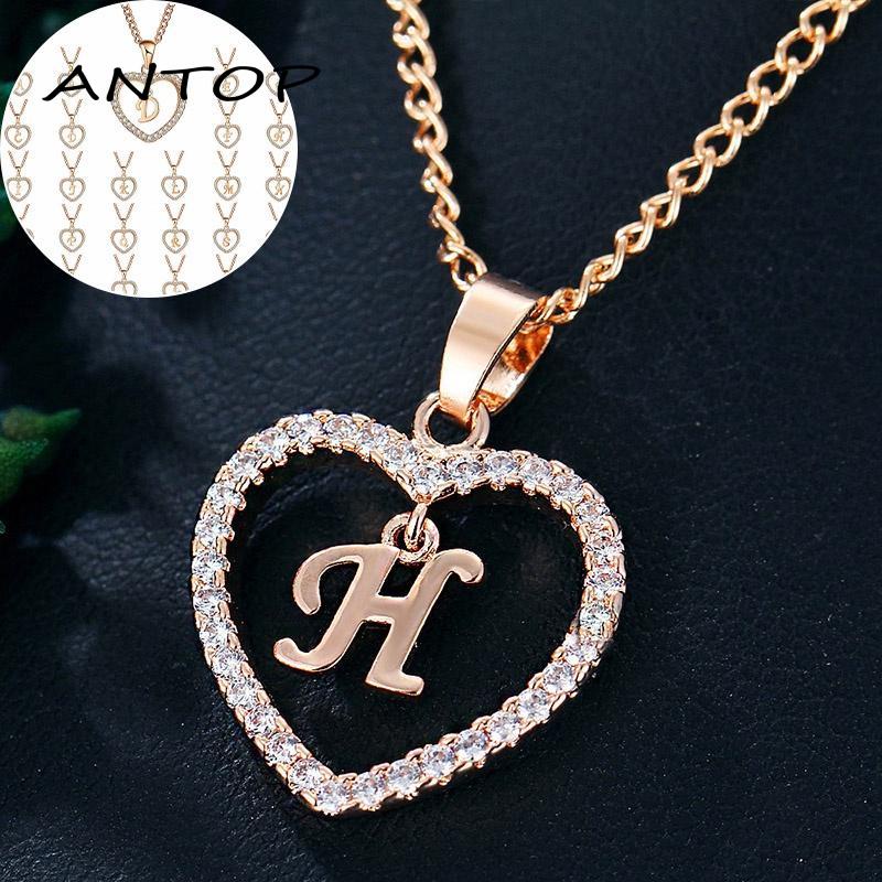 Kalung Titanium Fashion Import Murah Rantai Huruf Liontin 26 Hadiah Huruf Inggris ANTOP