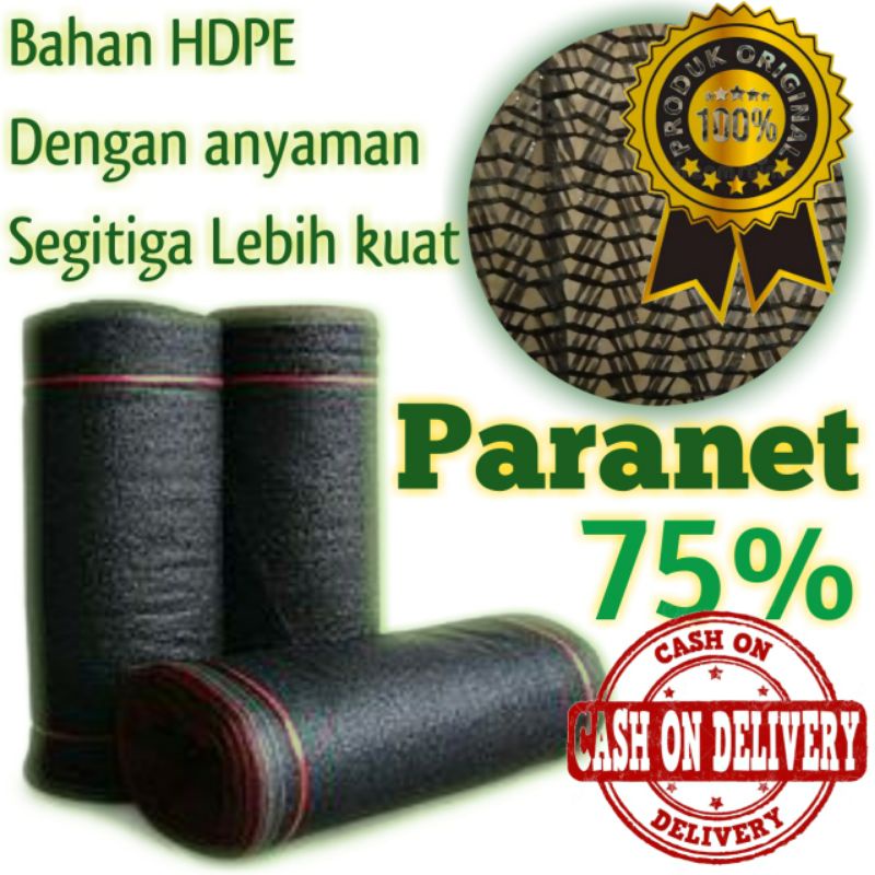 [promo] paranet 75% panjang 1 meter lebar 3 meter grade a paranet import peneduh tanaman anggrek 1 r