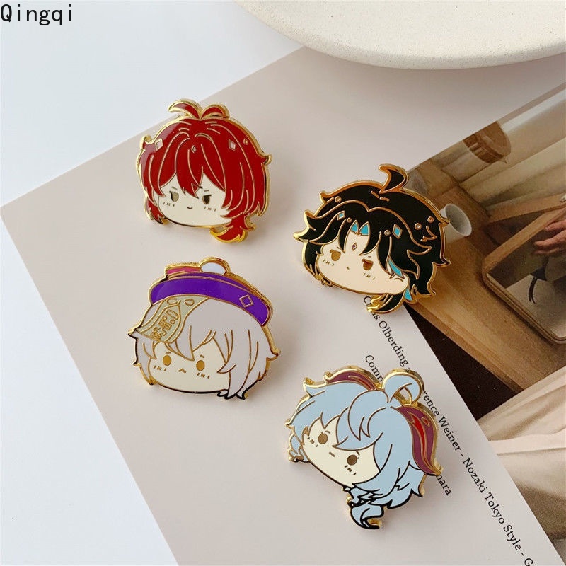 Bros Pin Enamel Mini Desain Kartun Anime Genshin Impacts Untuk Hadiah Qiqi