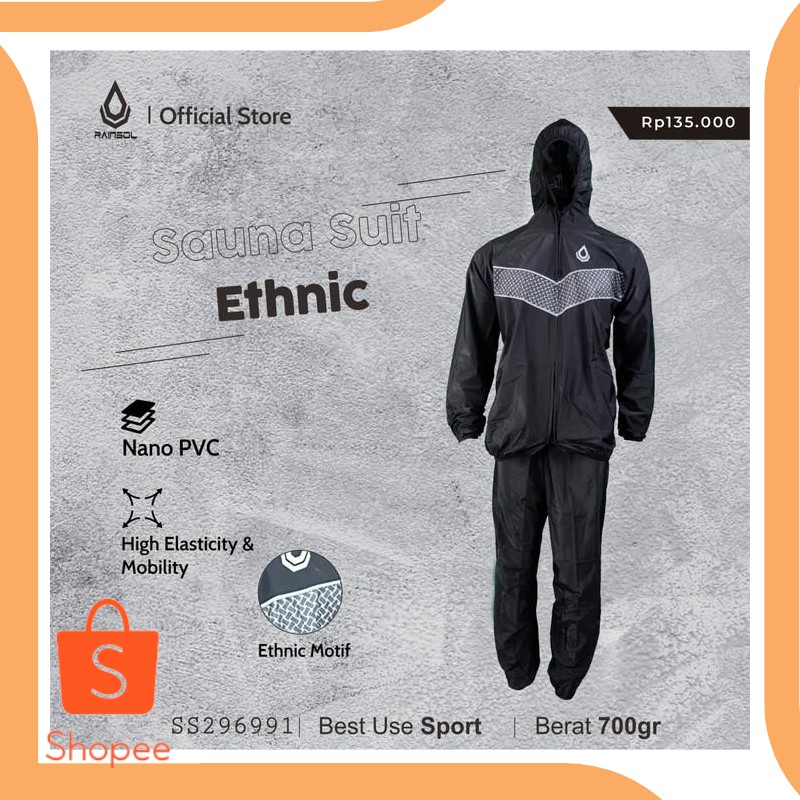 Dijual perkakas Rainsol Sauna Suit Ethnic | Baju Sauna | Jaket Sauna | Setela Diskon