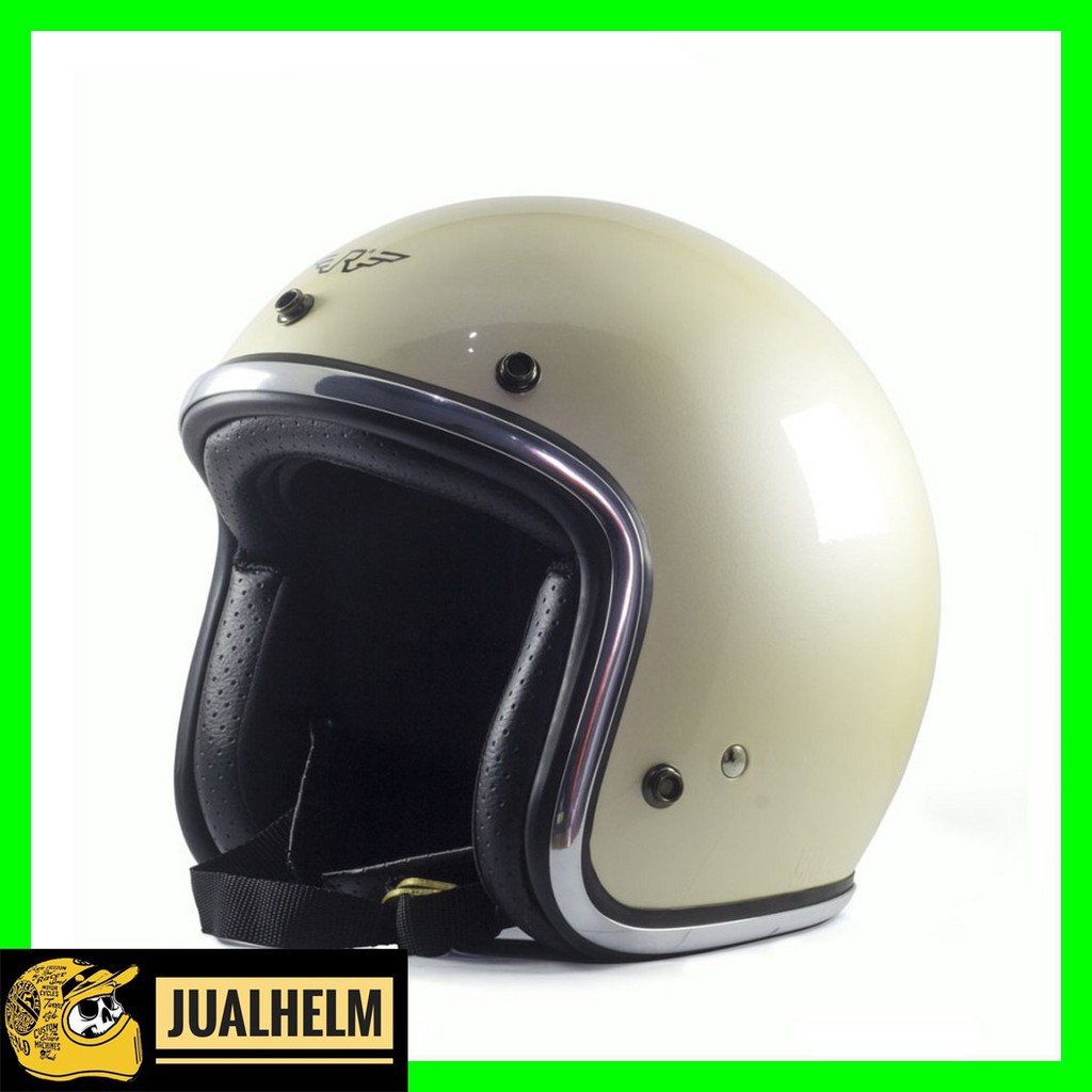 Helm Retro Doja X Cream Glossy - Krem ( Bogo / Half Face / Sada / Klasik)