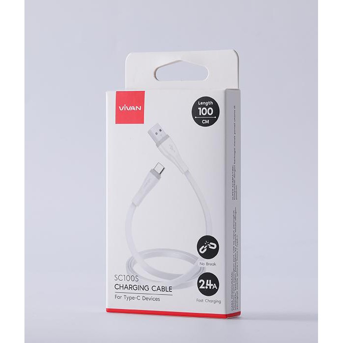 KABEL DATA MICRO-USB IPHONE &amp; TYPE-C VIVAN SM100S / SL100S / SC100S