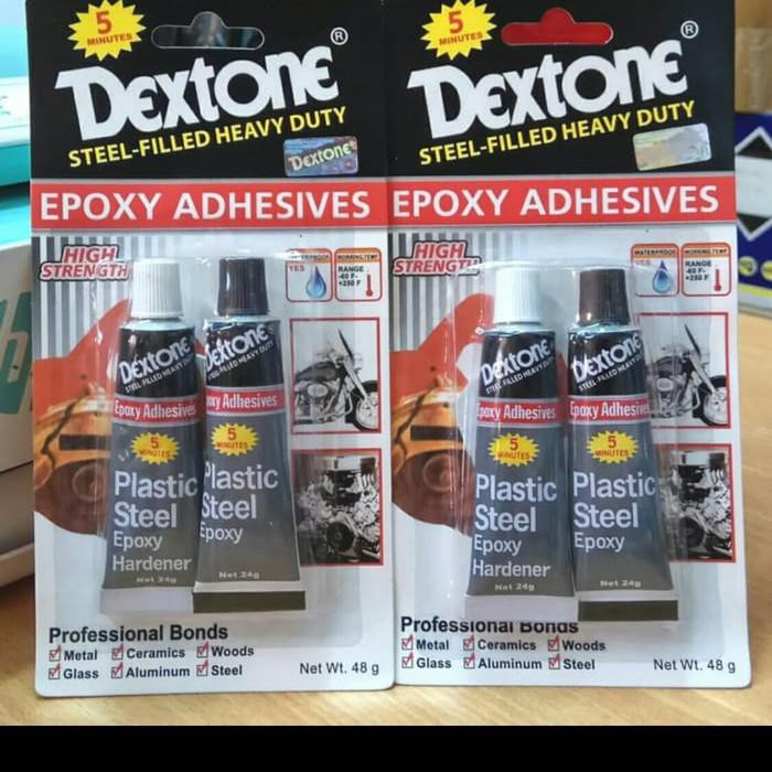

Lem Dextone 5M Plastic Steel Epoxy / Lem Besi 5 Menit. perkakas