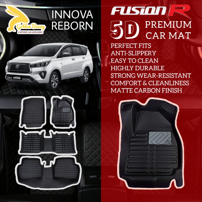 Fusion R Karpet Mobil 5D INNOVA REBORN 2016-2023 / Premium Car Carpet Carbon
