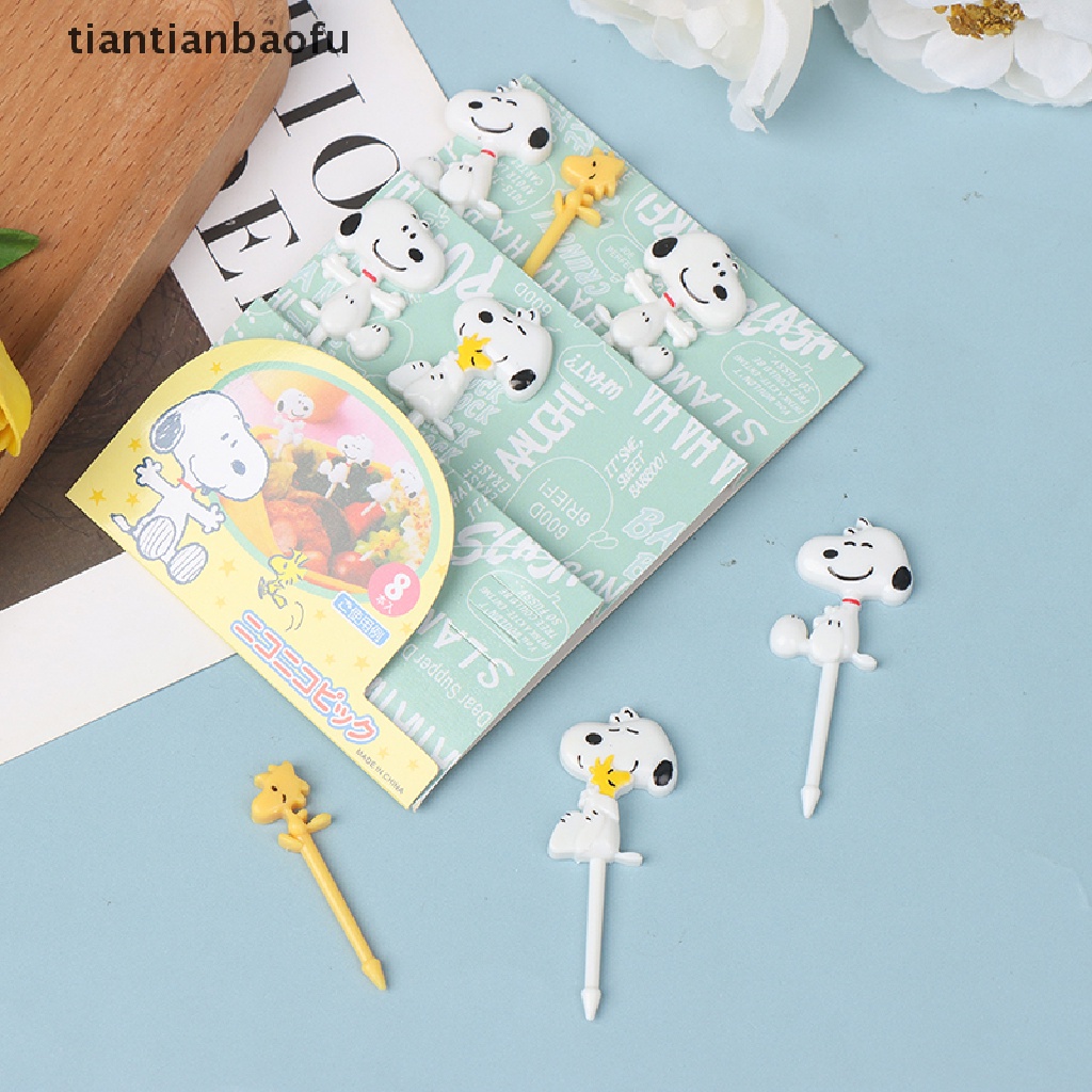 8pcs Garpu Buah / Kue / Dessert Mini Bentuk Kartun Hewan Untuk Anak