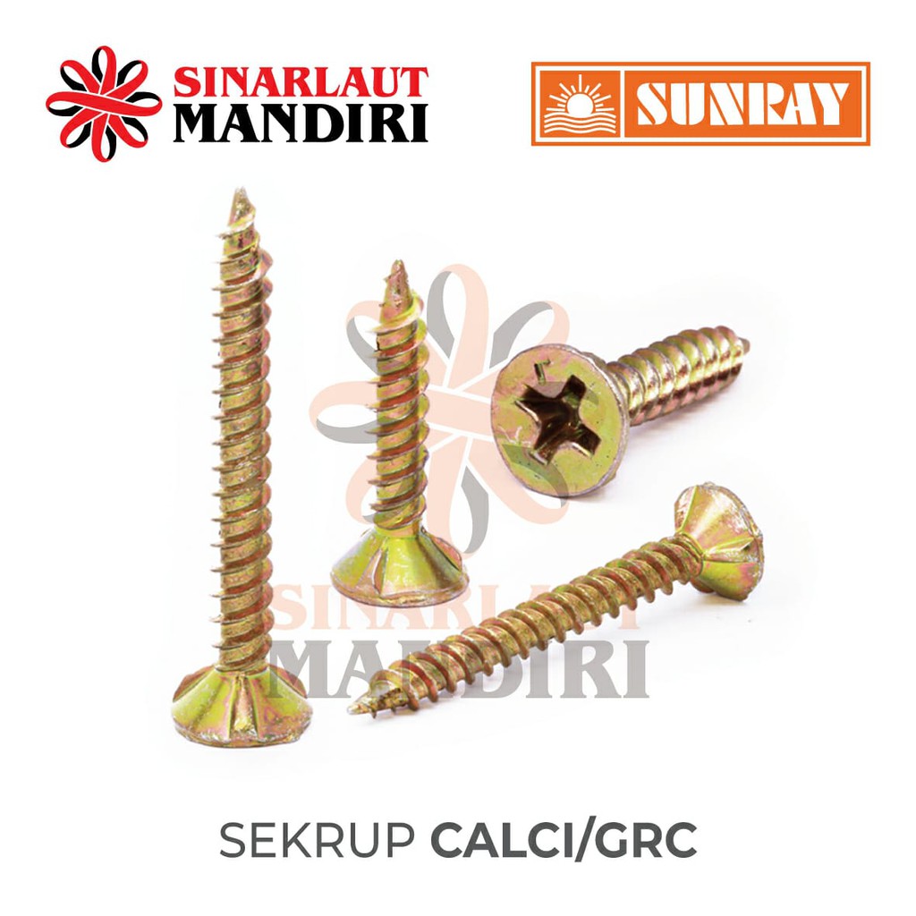 Sekrup Calci / GRC Kalsiboard Warna Kuning 6 x 3/4