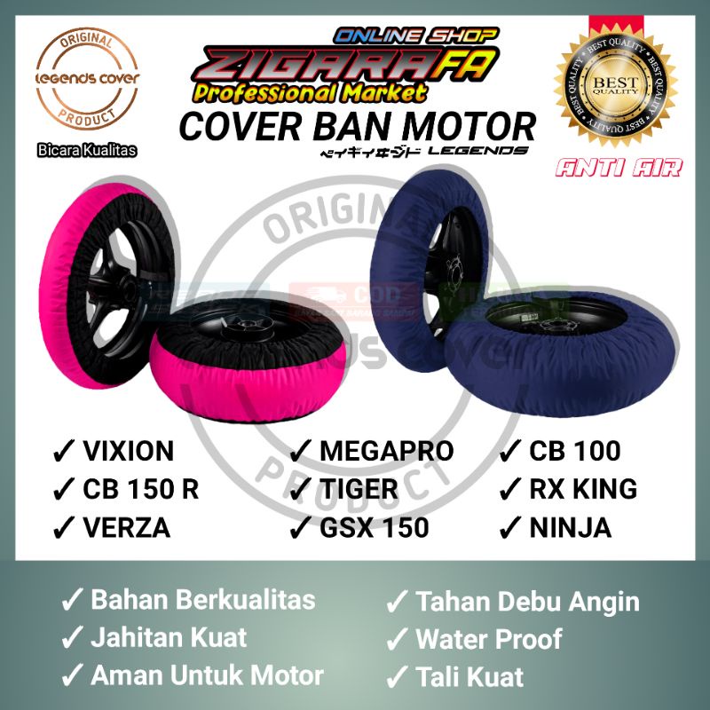 Cover Ban motor matic/sport matic/sport moge/motocros/sarung ban motor/ pelindung ban motor universal / Terlaris.