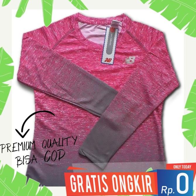 Baju Kaos Olahraga Wanita Sepeda Running Jumbo Lengan Panjang S-XXXL