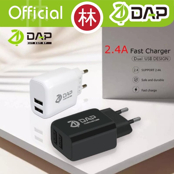 DAP D-A2M Travel Charger Dual Output Fast Charger 2.4A