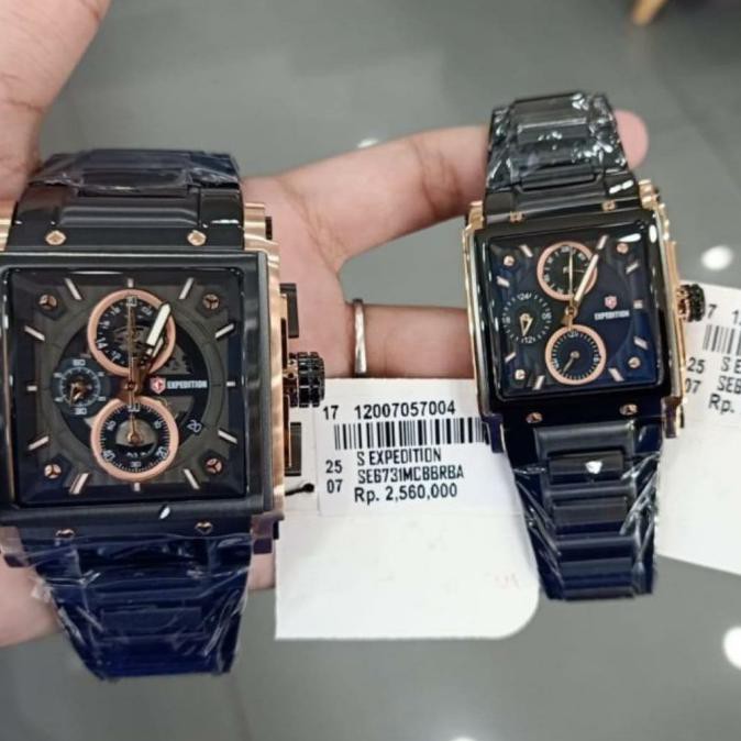 Jam Tangan Couple Expedition E6731 6731 Rosegold Black Original Andini.Marketplace