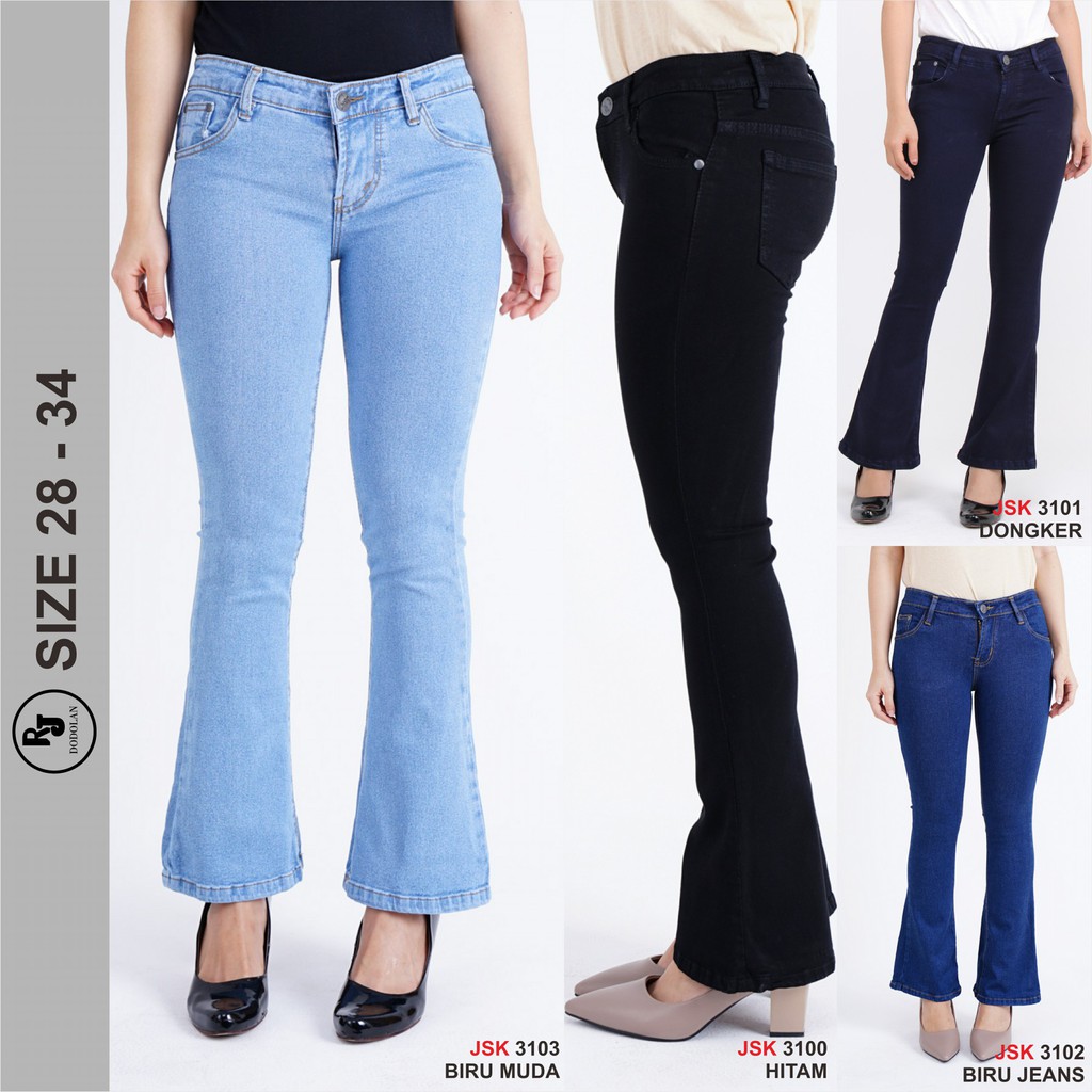 Celana Jeans Sobek Bawah Kaki