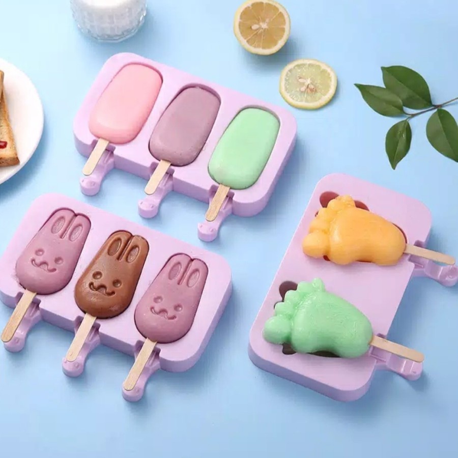 Cetakan Stik Es Krim Silikon Cetakan Popsicle Cetakan Coklat BPA FREE