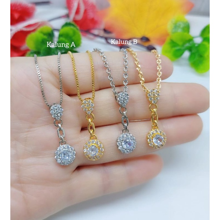 Set Kalung+Liontin Permata Xuping Lapis Emas 18k