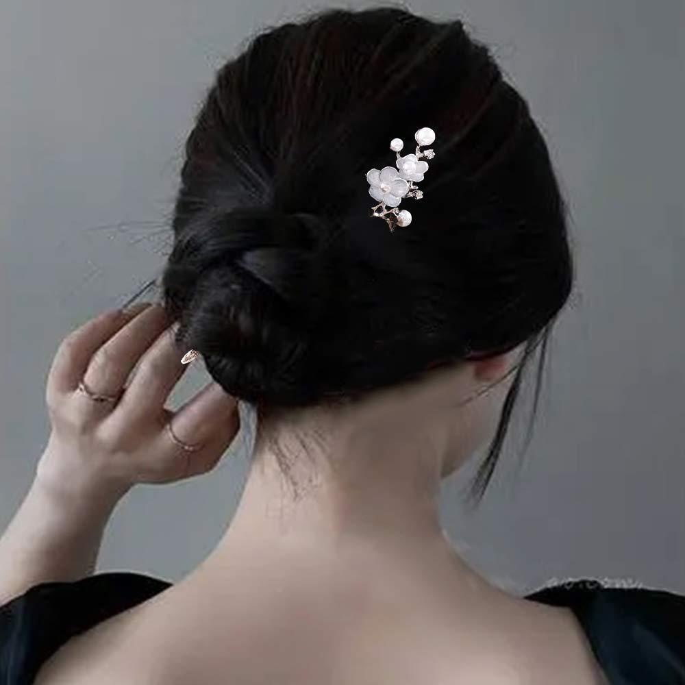 NEEDWAY Bunga Rambut Stik Elegan Sederhana Wanita Plum Blossom Gadis Gaya Cina Hanfu Hiasan Kepala