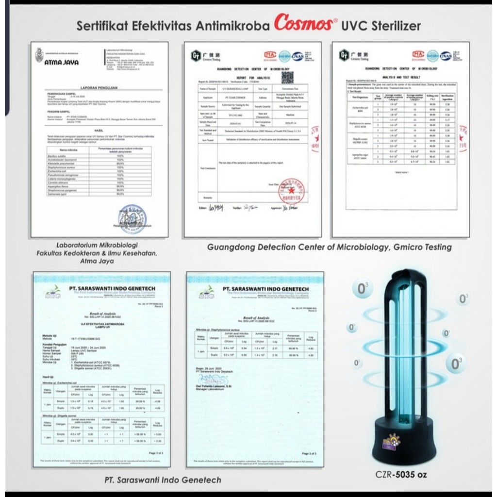 cosmos lampu UVC/ Sterilizer ruangan COSMOS CZR 5035 OZ MURAH BANGET / GARANSI RESMI