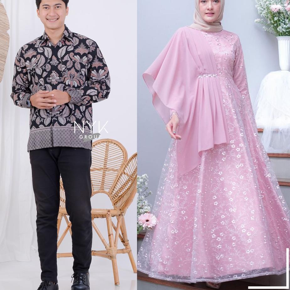 (SIAP KIRIM) TERBARU | NAYAKA BATIK - BATIK COUPLE SYLA PAYET |  BAJU LEBARAN | COUPLE MUSLIM FARASY