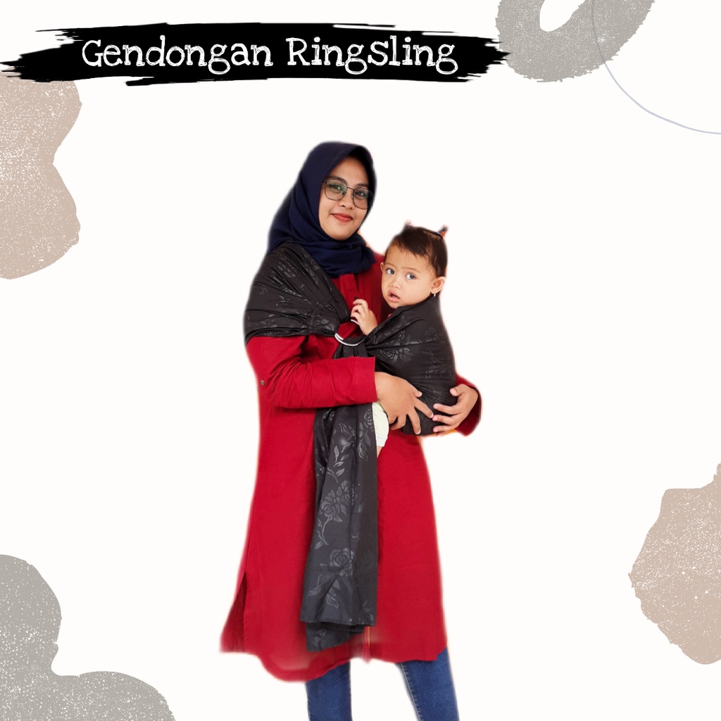 ringsling gendongan bayi anak polos embos