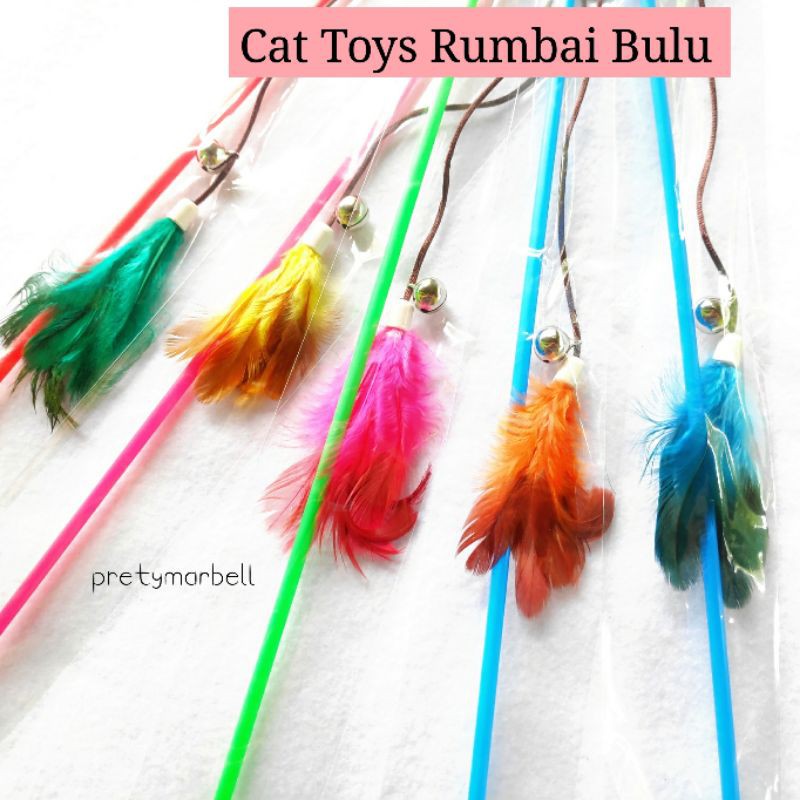 Cat Toys Rumbai Bulu Stick Mainan Kucing Murah