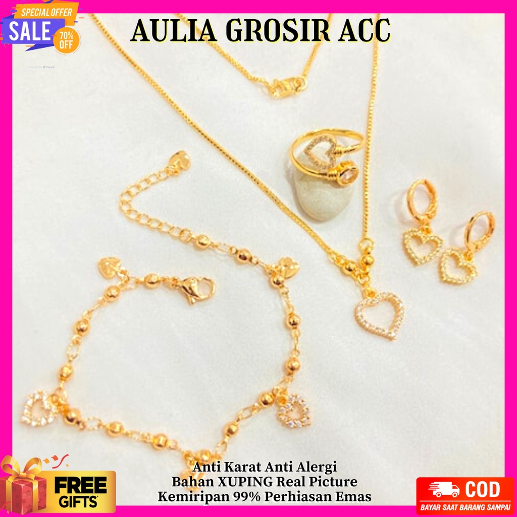 Aksesoris Wanita Perhiasan Satu Set Perhiasan 1 Set Xuping Perhiasan 1 Set Lapis Emas SLE06