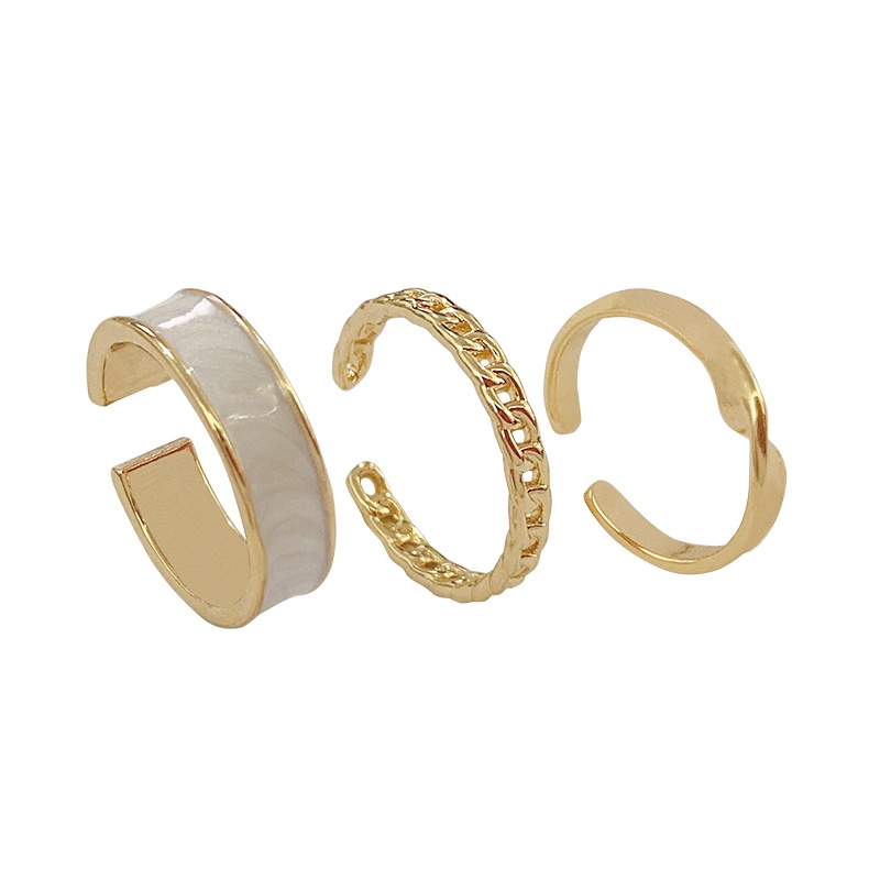 Cincin Warna Emas Gaya Simple Untuk Aksesoris