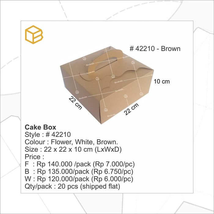 

Jual 42210 B | Packaging, Dus Kue, Box Kue, Gift Box - Cokelat Diskon