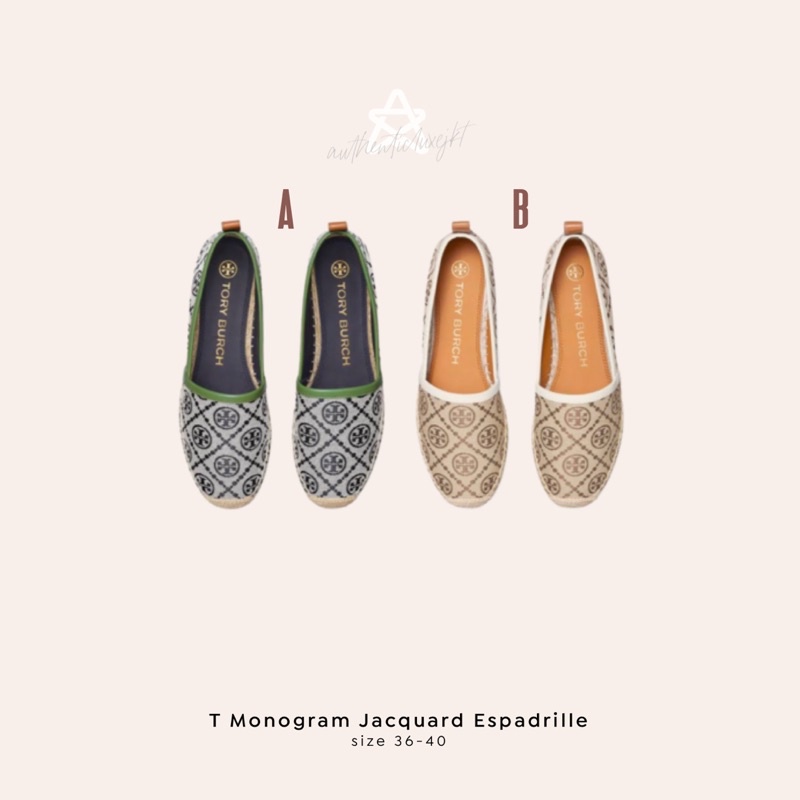 [READY STOCK GRATIS ONGKIR] TB T MONOGRAM JACQUARD ESPADRILLE