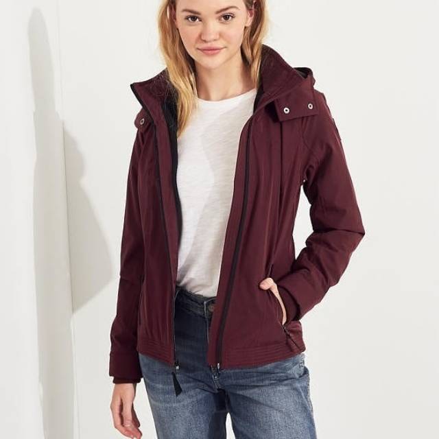 Hollister All Weather Fleece Lined Jacket - Burgundy