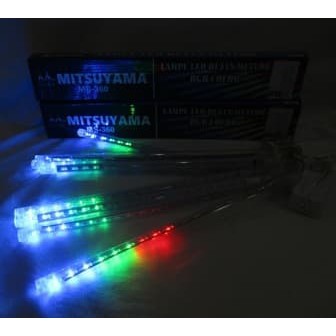 Lampu LED Hujan Meteor RGB MS-360 Color Dua Sisi 30cm Warna Warni