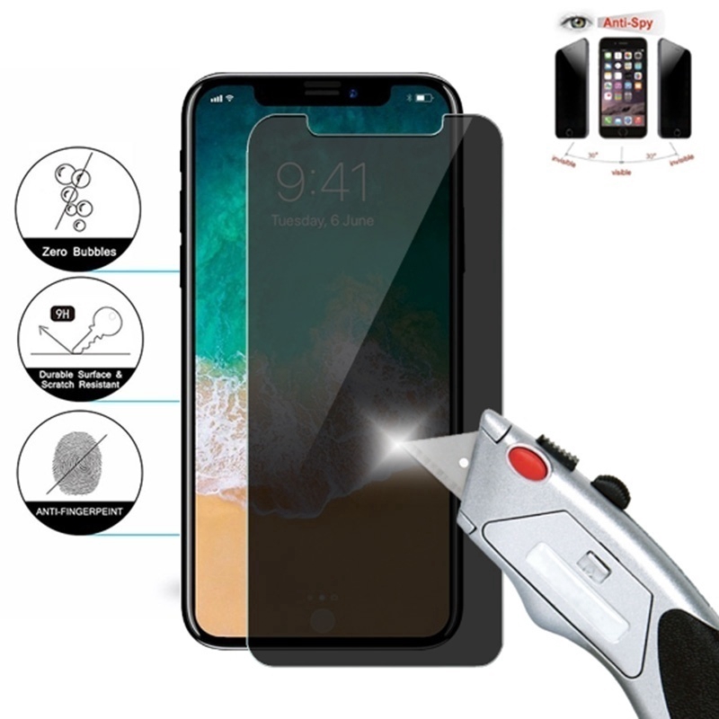 Anti Spy Privacy Film Tempered Glass  Screen Protector for IPhone 7 6 6S 8 Plus X XS XR 11 Pro Max