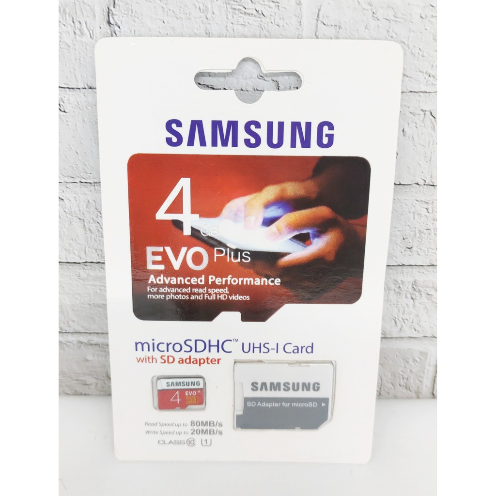 Memory Samsung Evo + Adaptor 2 / 4 / 8 / 16 / 32 / 64gb / MMC / Mirco SD