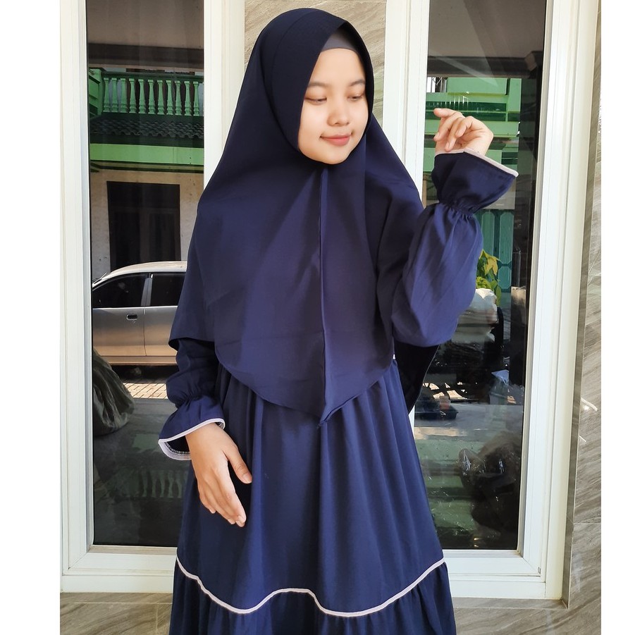 Gamis Wolfis Susun Set Hijab Pet Anthem/ Gamis Wolfis Syar'i Set Hijab