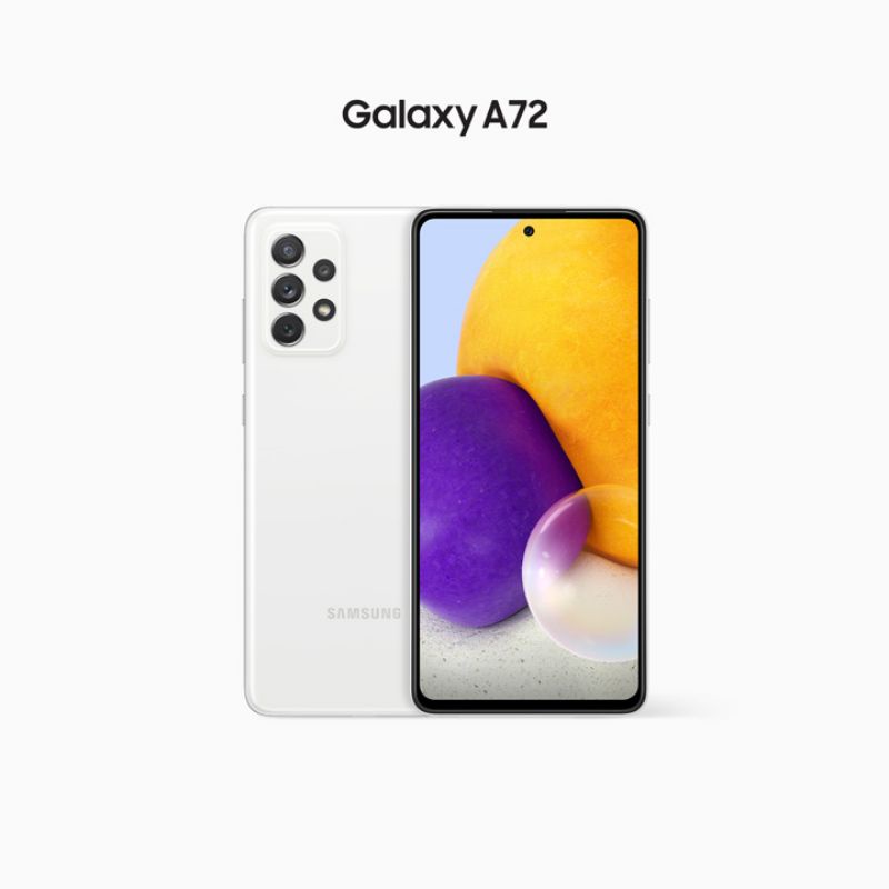 HP Baru Samsung Galaxy A72 8/256 Ram 8GB Rom internal 256GB - New SEIN Original Garansi Resmi - Handphone Tipe Tinggi - 64MP NFC Super AMOLED - Warna Terbaru Black violet Blue White Hitam Ungu Biru Putih - 8/128 128GB 8 128 256 GB-Awesome White