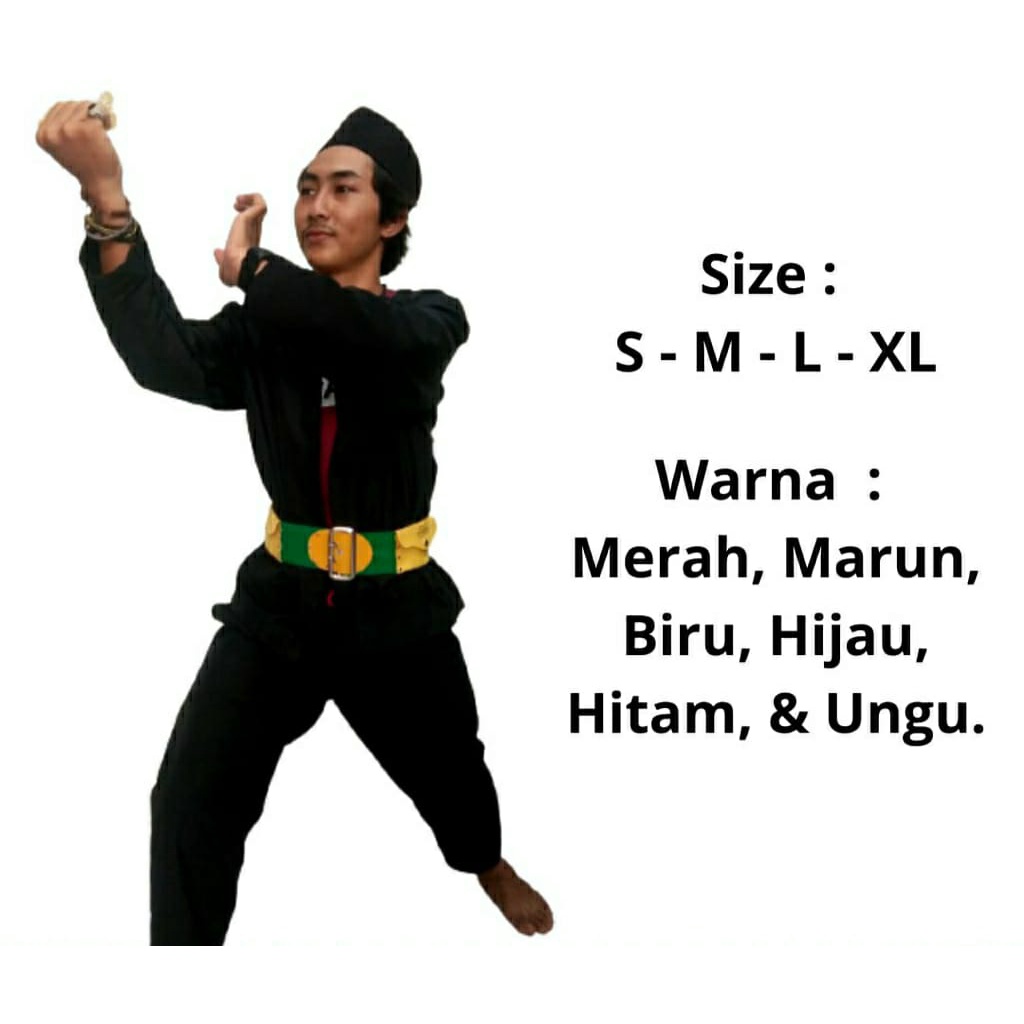 BAJU PANGSI, BAJU SILAT BETAWI, SETELAN BAJU PANGSI dan SABUK