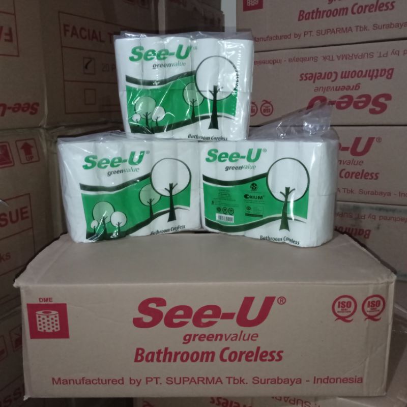 tissue see u bathroom coreless/ tissue gulung murah/ tissue gulung isi 10/ tisu toilet ekonomis