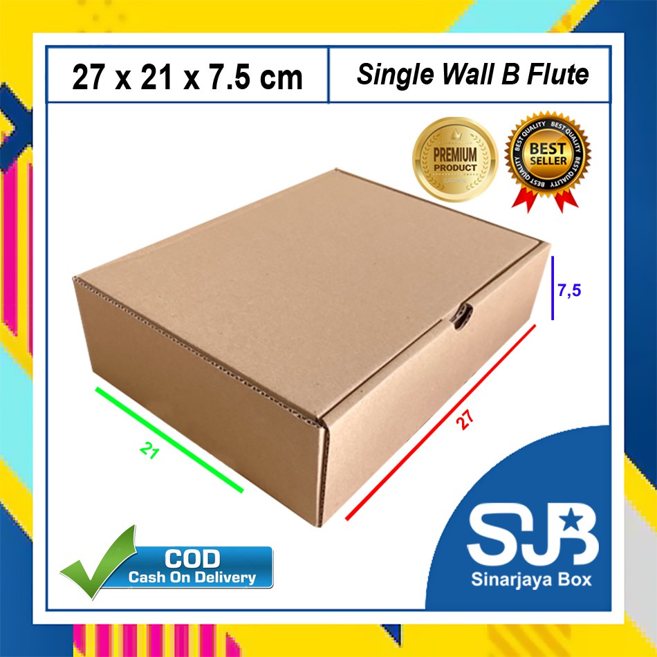 

Kardus Polos / Karton Box / Corrugated Box Uk. 27x21x7,5 cm