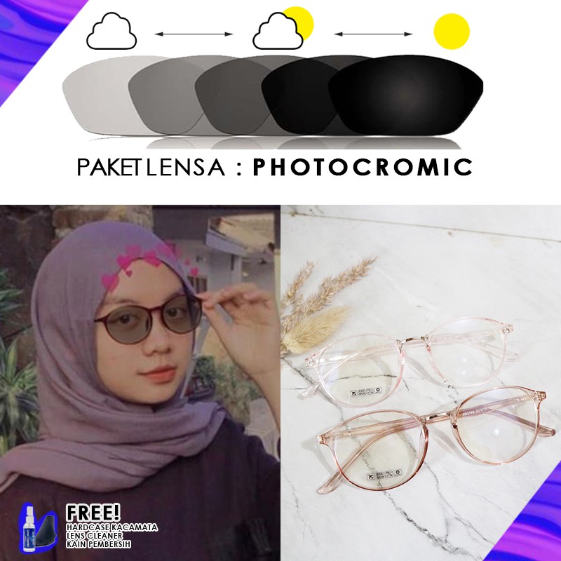 Frame Kacamata Lentur Photocromic Minus Anti Radiasi  Sinar Matahari Lexy