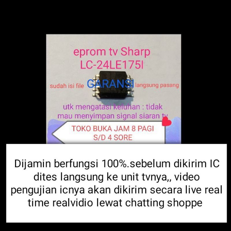 ic eprom firmware memory Sharp lc-24le175i LC-24LE1751 LC-24LE175I tt