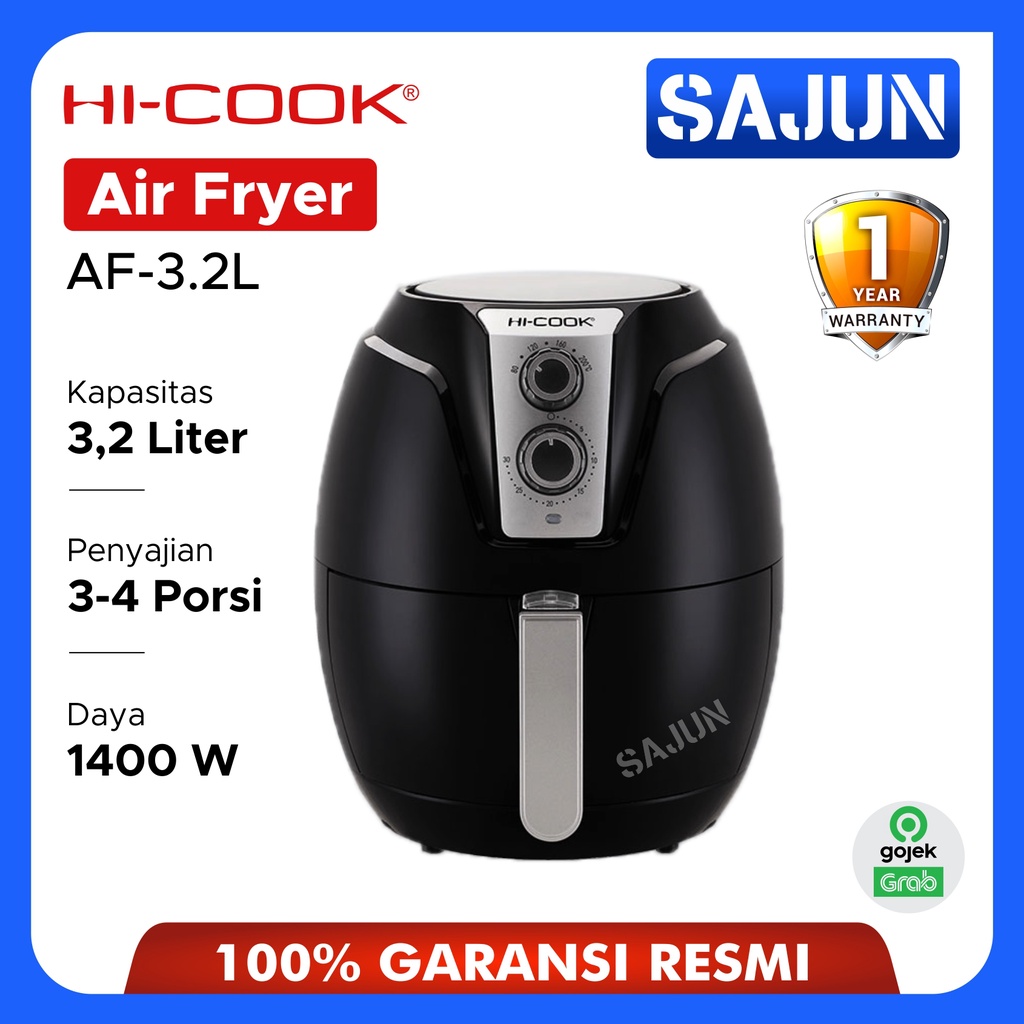 HI-Cook Air Fryer AF-3.2L Deep Fryer Pengorengan Tanpa Minyak 3.2 Lt