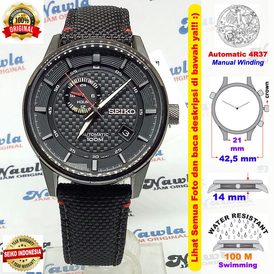 Seiko Automatic SSA383K1 PVD Black Case - Jam Tangan Pria SSA383