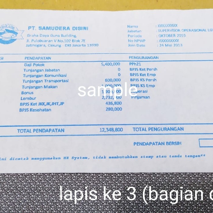 Slip Gaji Payroll Slip Limited Shopee Indonesia
