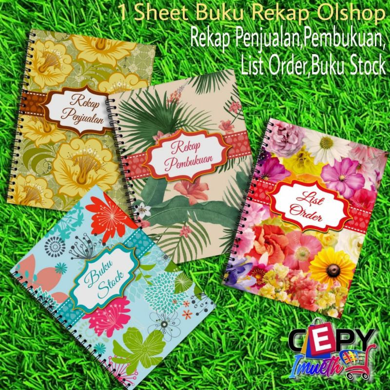 

BUKU REKAP OLSHOP/1 SHEET BUKU OLSHOP(PENJUALAN-PEMBUKUAN-LIST ORDER-STOK BARANG)