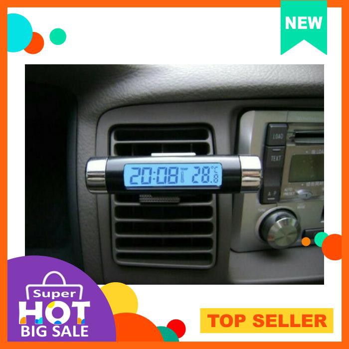 Jam Digital &Amp; Temperatur Mobil Lcd Biru Aksesoris Mobil Jam Digital Dan Temperatur Mobil Digital