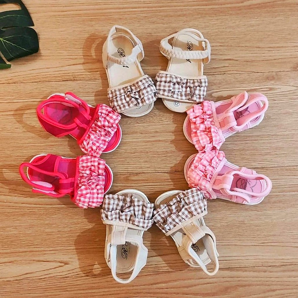 Sandal Sepatu Bayi Perempuan Motif Renda Kotak / Sandal Sepatu Anak