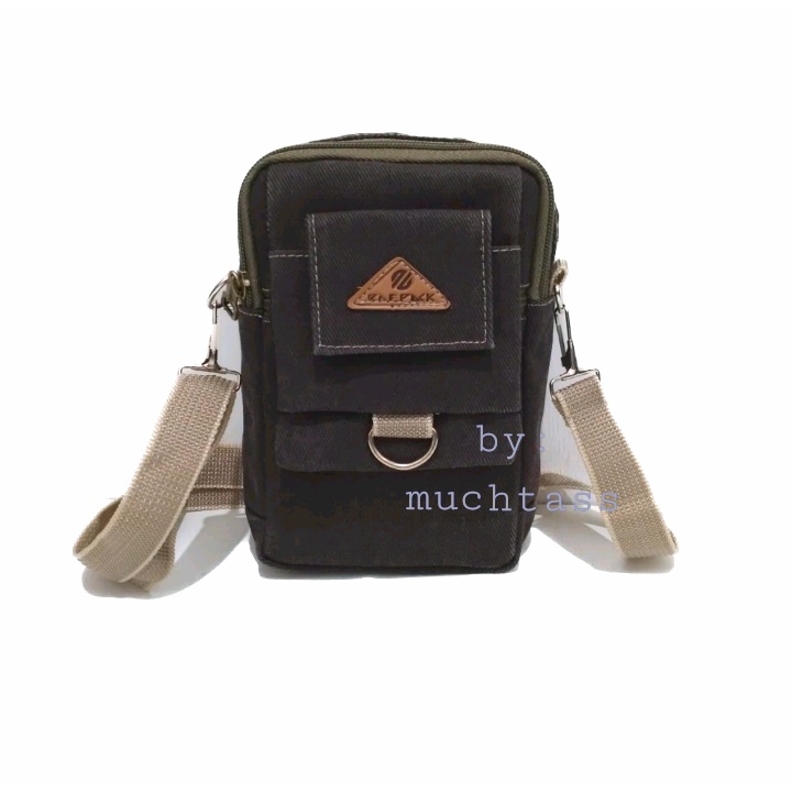 Tas Selempang Kanvas Tas Kanvas Pria Sling Bag Tas Bahan Kanvas Travel Pouch Tas Selempang Pria Tas Hp Sling Phone Tas Terbaru Tas Kekinian Tas Hangout Tas Kecil