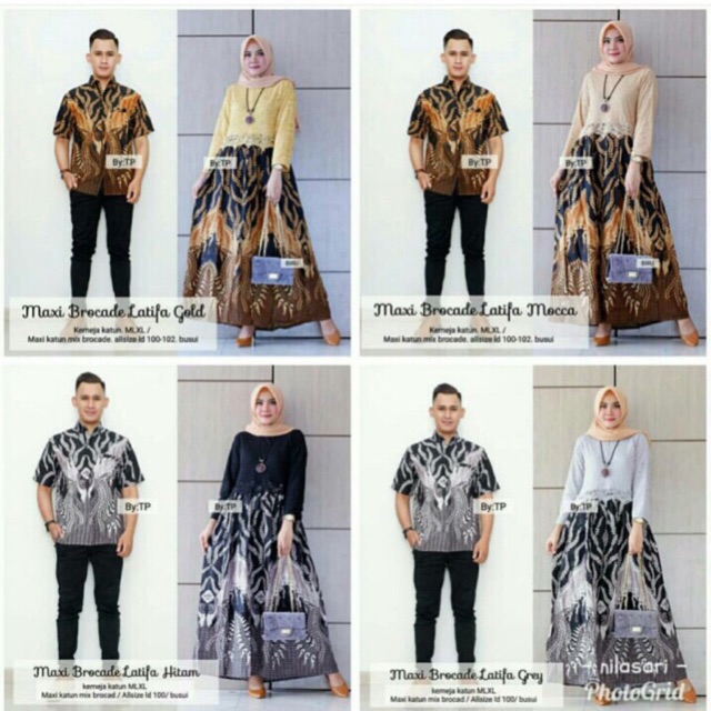 BG - Batik couple maxi brokat latifa brukat Maura Couple - Sania Ruffle Batik Couple Ori Ndoro Jowi