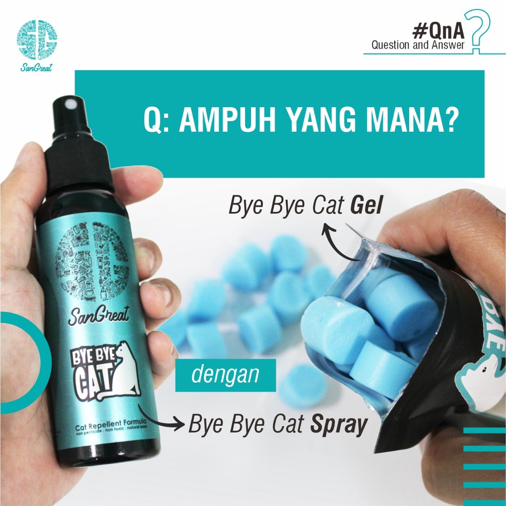 Alat pengusir kucing kapur barus organik anti kucing dan semprotan kucing organik Paket Pengusir Kucing Bye Bye Cat Paket Gel 100 gr, 70 gr dan Spray 100 ml untuk mengusir kucing liar bandel berak pup pipis sembarangan