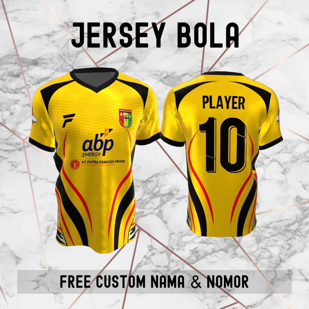 Jersey Mitra Kukar Tenggarong Klub Bola Baju Kaos Custom Nama dan Nomor Punggung - 534